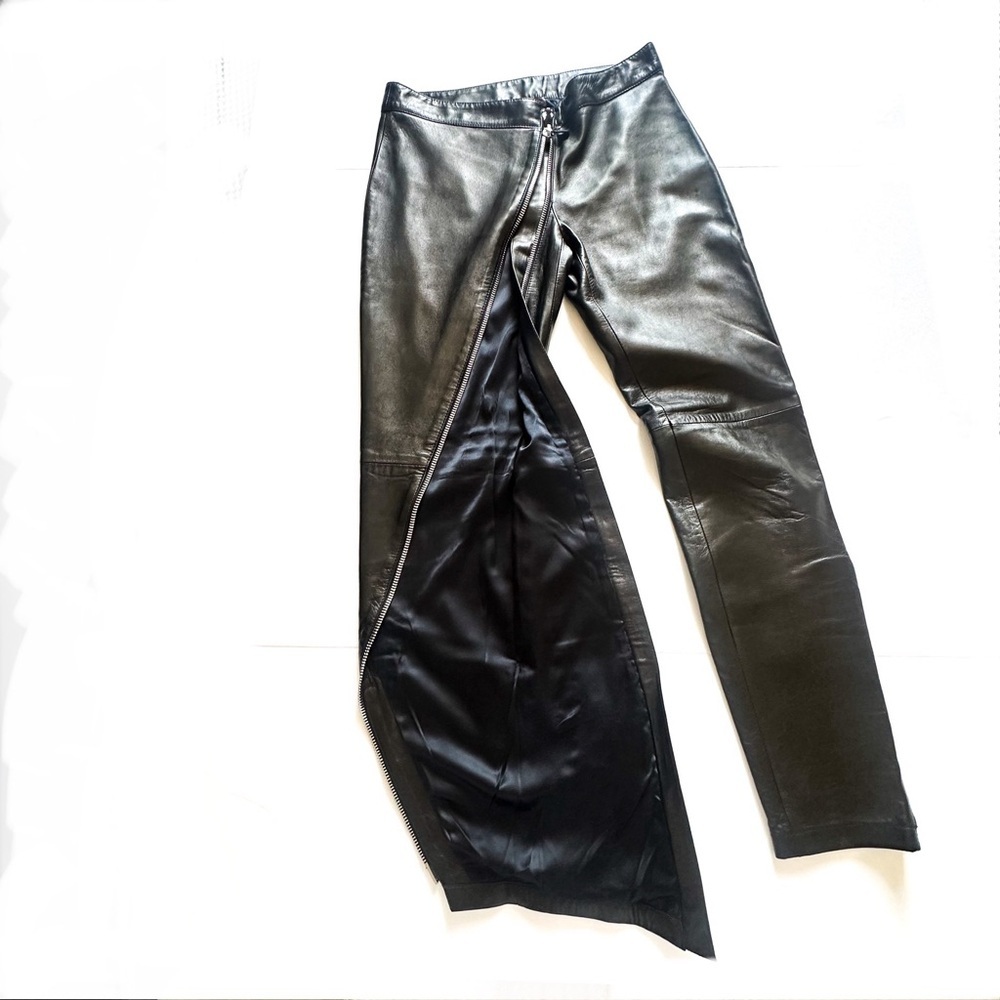 Alexander McQueen Black Leather Full Zipper Runway Trousers 2008 42/M - Picture 3 of 16